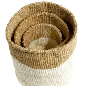 3 Piece Dual Tone Sisal Baskets